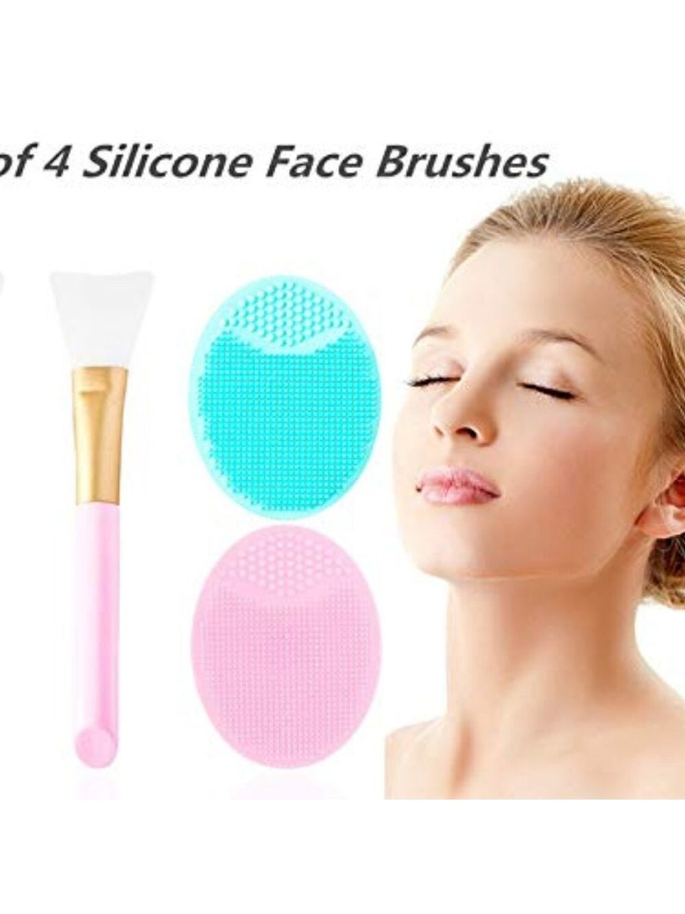 2 PCS Silicone Face Mask Brush and 2 PCS Face‎ Scrubber, Facial Applicator - Picture 7 of 16